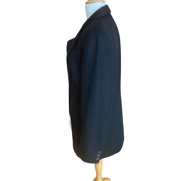 Lands End Wool Cashmere Blazer Black Oversized Academia Career Old Money-10T - Picture 8 of 12